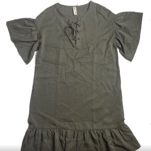Evereve Allison Joy Lace-Up Ruffle Tunic Dress Sz. M EUC